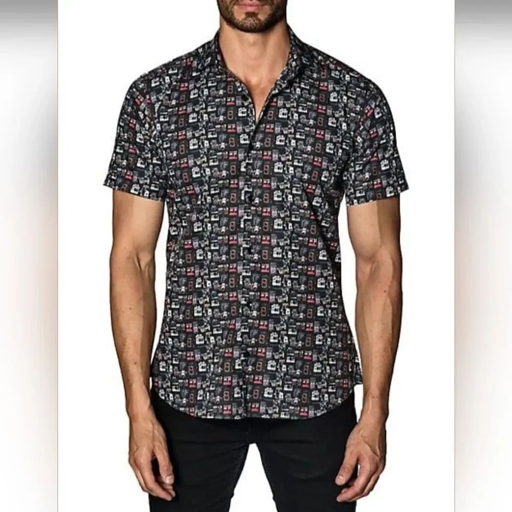 Jared Lang Camera Print Eclectic Streetwear Preppy Academia Top XXL